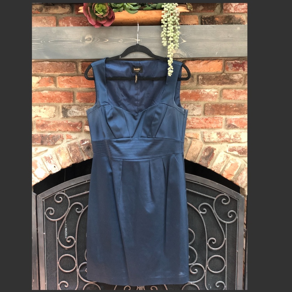 Laundry navy blue satin dress